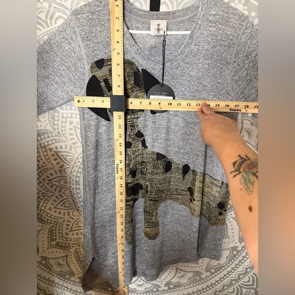 Trendy Gray Dog Print Sweater - Picture 3 of 5